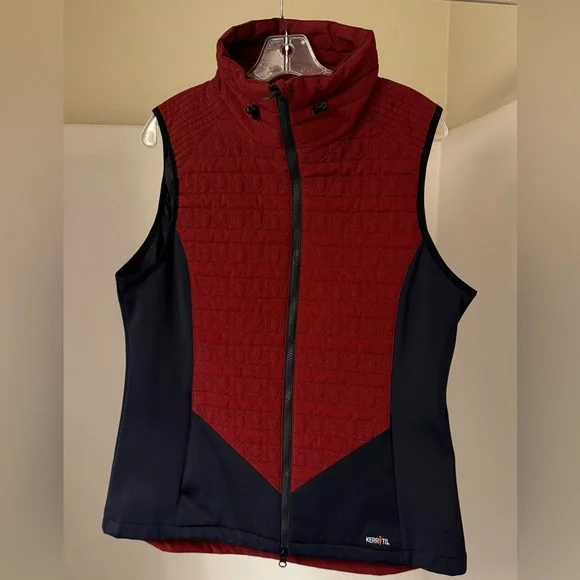 Kerrits 'Acclimate' Quilted Riding Vest Burgundy and Black Size Large - Picture 4 of 7